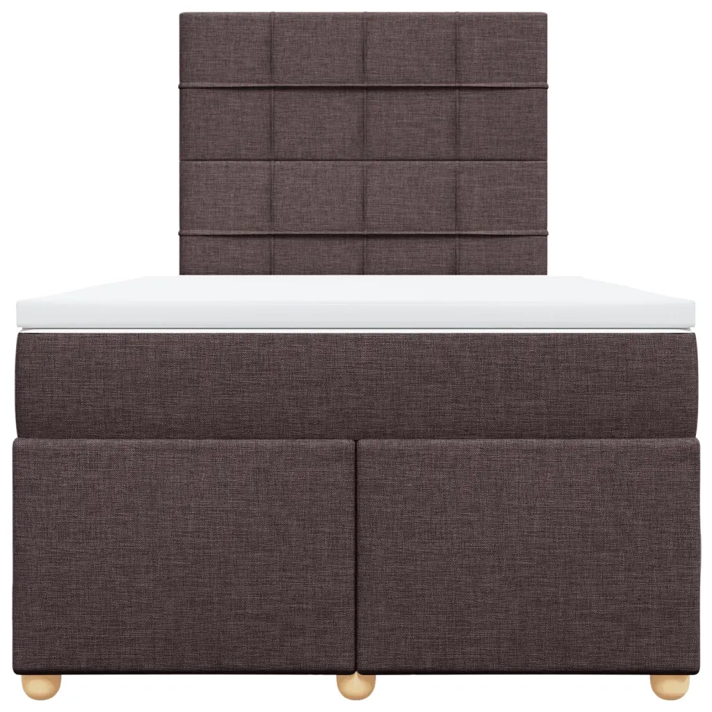 Giroletto a Molle con Materasso Marrone Scuro 120x200cm Tessuto