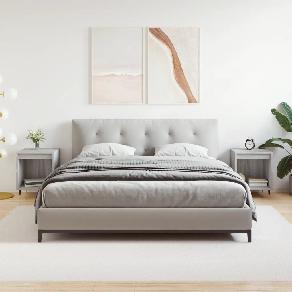 Comodini 2pz-Set di 2 Tavolino da notte Grigio Sonoma 40x35x50 cm in Legno Multistrato 456223