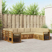 Set divano sezionale con cuscino 9 pcs Naturale e Beige