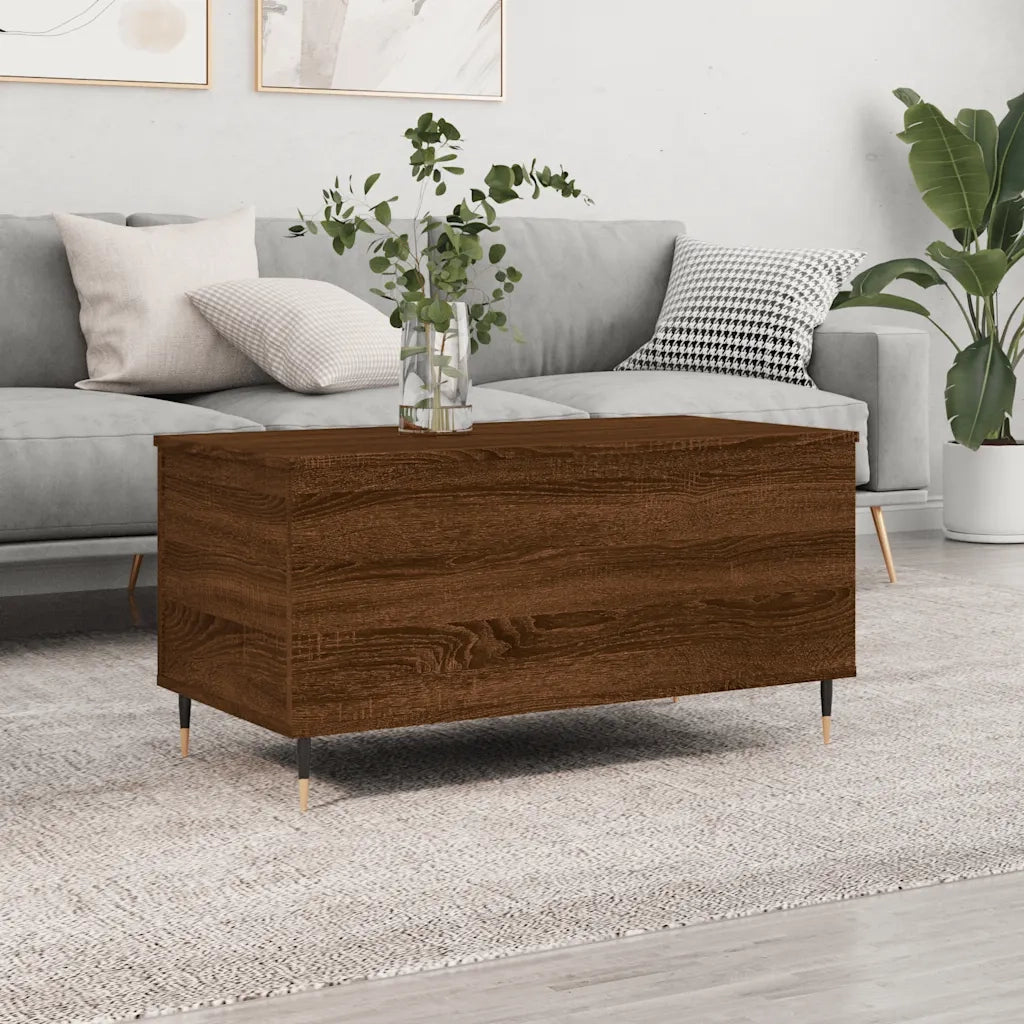 Tavolino salotto | Tavolino da caff¨¨ | Tavolino da Soggiorno Rovere Marrone 90x44,5x45 cm Legno Multistrato