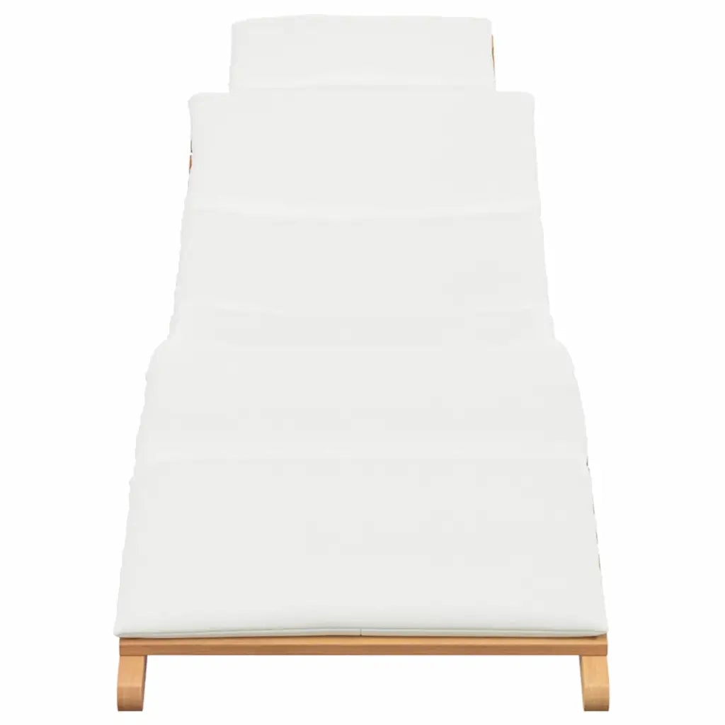 vidaXL Lettino da sole con cuscino Bianco crema 188 x 55 x 59 cm