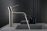 IMEX Miscelatore lavabo monocomando Monza in ottone/zama, nickel spazzolato, cartuccia ceramica Ø26 mm, tubi flessibili 3/8, Imex-BDM039-1NQ