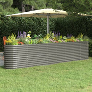 Letto Giardino Acciaio Zincato 332x40x68 cm Grigio 318909
