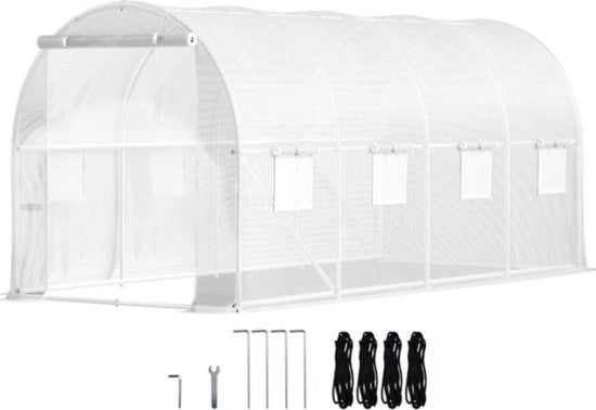 Tunnel in Acciaio 4,6x2,1x2,1m - Copertura UV-Resistente in PE