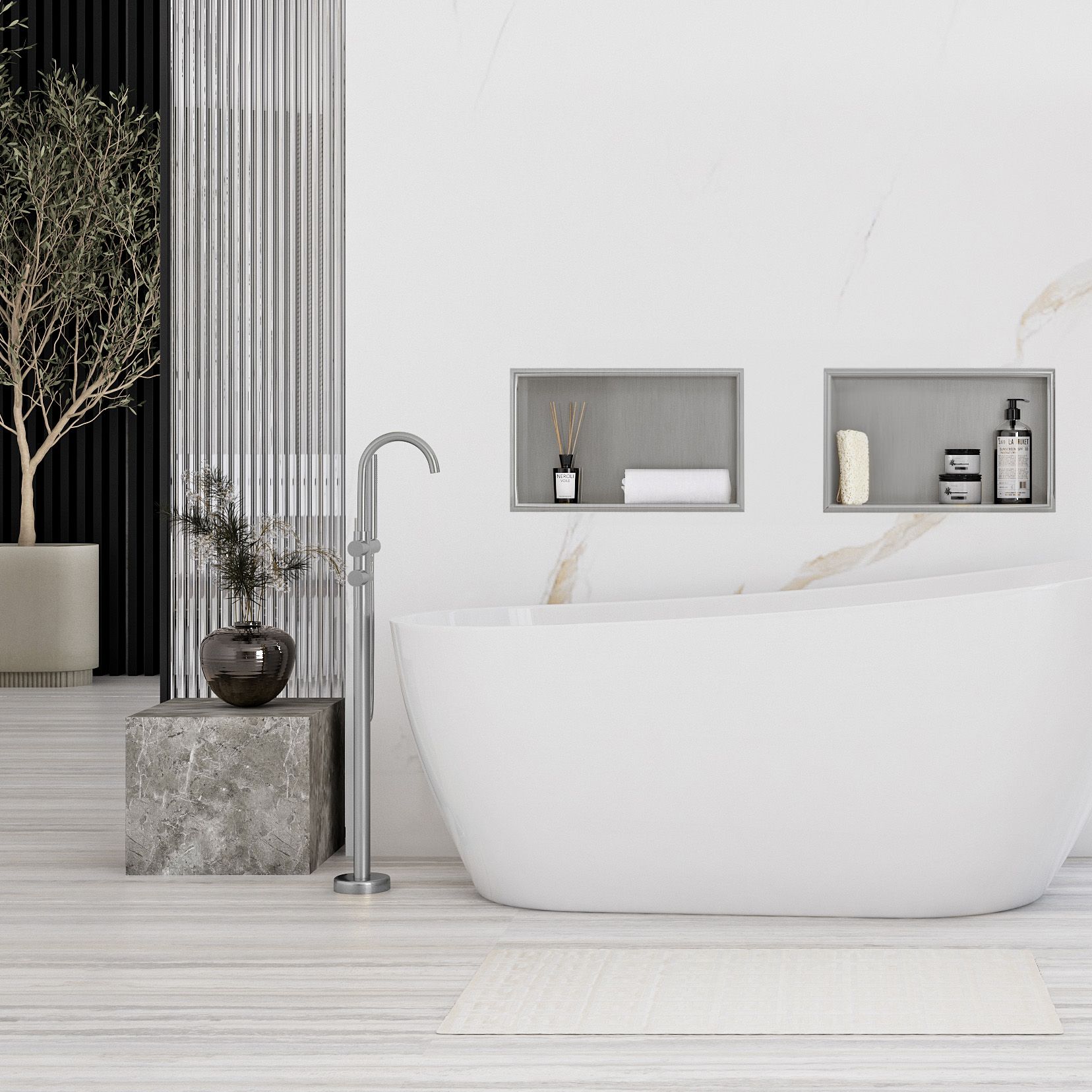 Mensola Bagno 30x45 Steel Brush