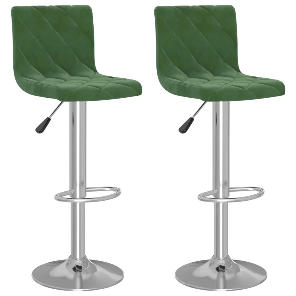 Sgabelli da Bar 2 pz Verde Scuro in Velluto 333690