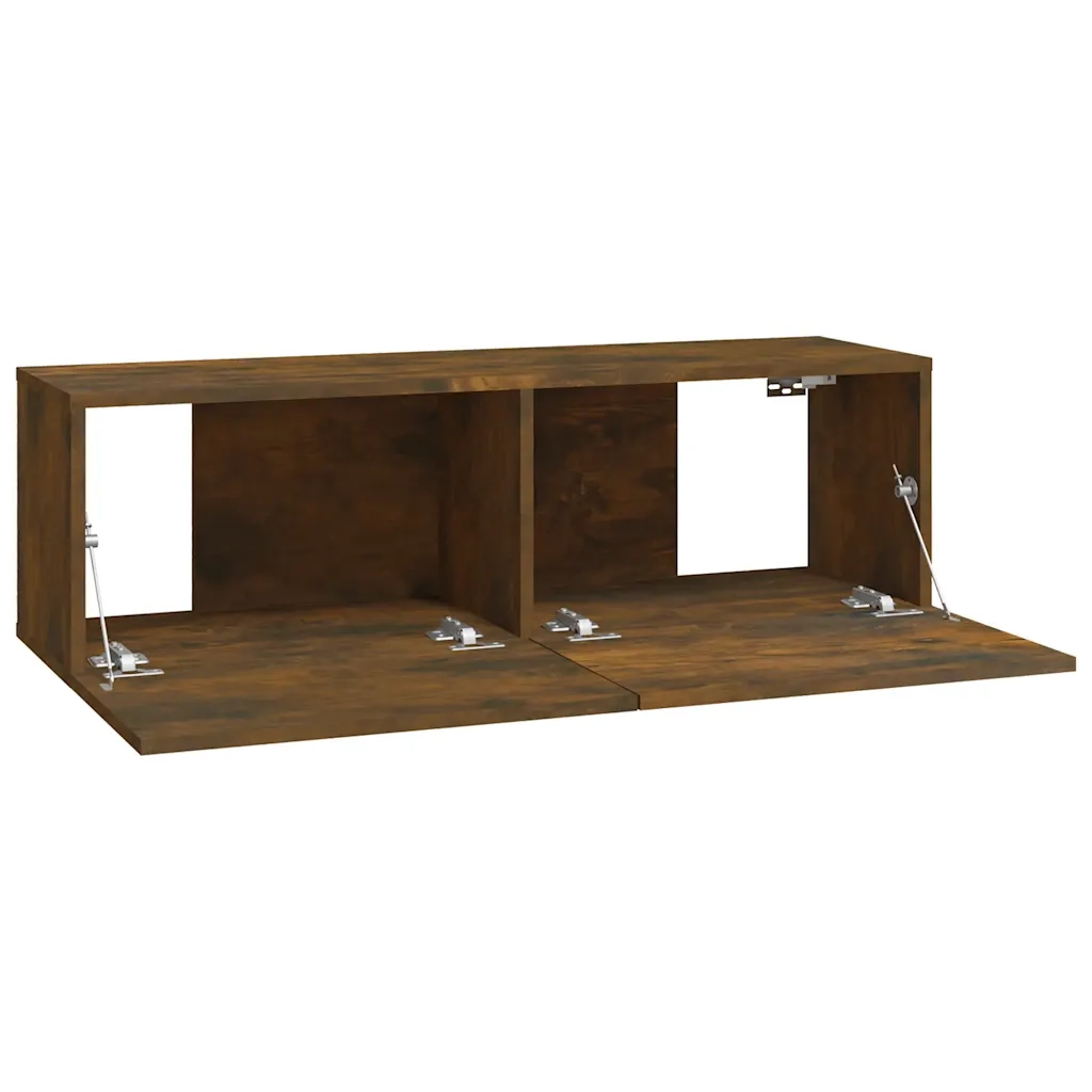 Mobili TV Parete 2pz-Set di 2 Credenza per TV sospesa Rovere Fumo 100x30x30 cm Legno Multistrato