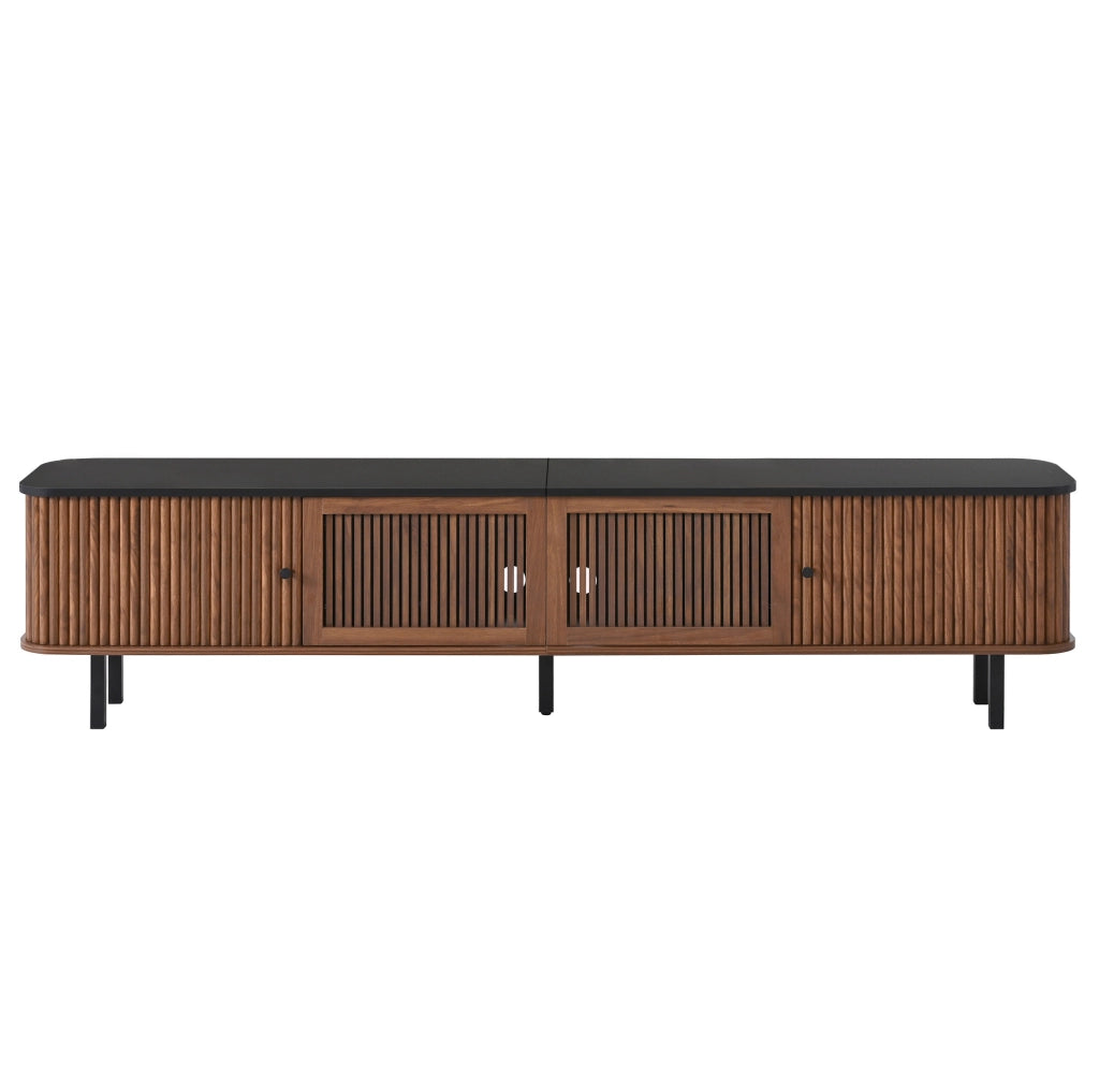 MOBILE TV 190x35x45 cm Noce con ante scorrevoli e anta a griglia