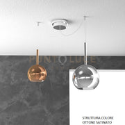 SOSP. OTTONE SAT. SPOSTABILE 2 LUCI VETRI (1 MEDIO CROMO + 1 PICCOLO RAME) 1155OS-S2 S MIX-MC