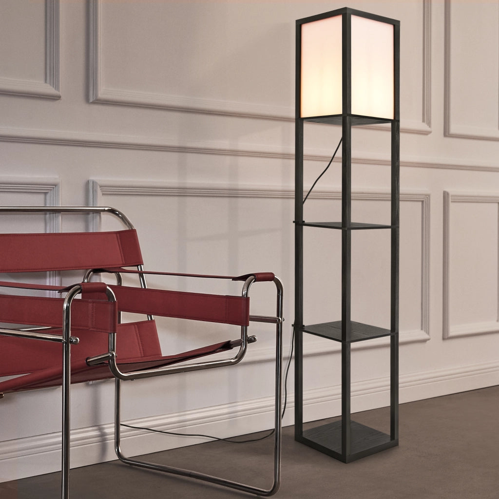Lampada a Scaffale Stapleford con Paralume Quadrato Bianco - lux.pro