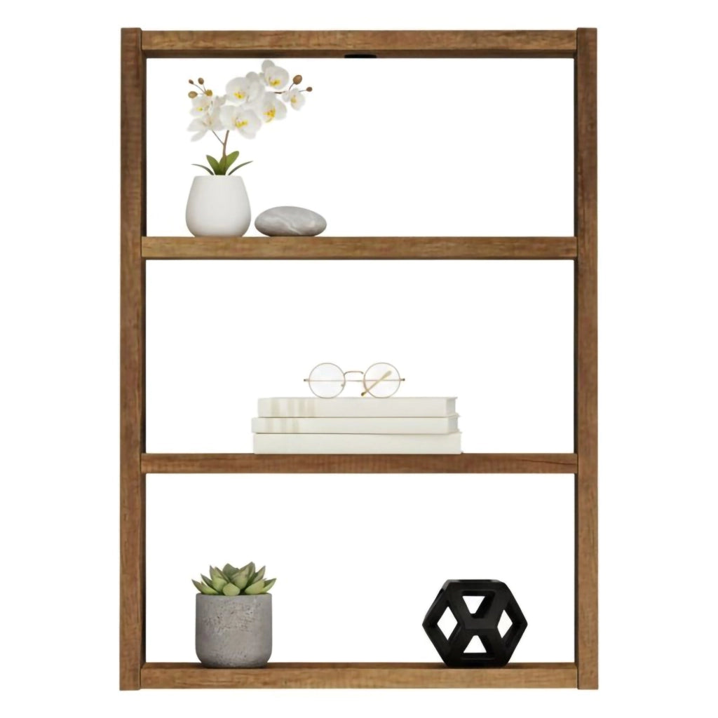 Mensola Krosa, Scaffale, Ripiano a muro, Scaffalatura multiuso, 43x9h60 cm, Noce