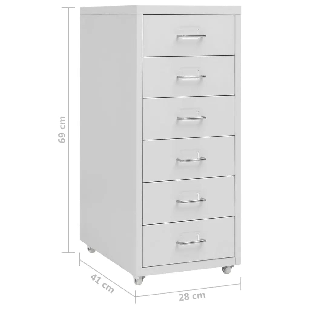 Schedario Mobile Grigio 28x41x69 cm in Metallo CFW2597849