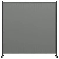 Pannello Paravento Esterno su Ruote per Giardino, Terrazza, Balcone, 183L x 30l x 181H cm, Grigio