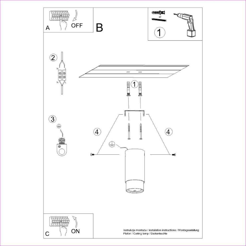 Spot soffitto moderno OSCURO nero/cromo GU10 10W PureLume