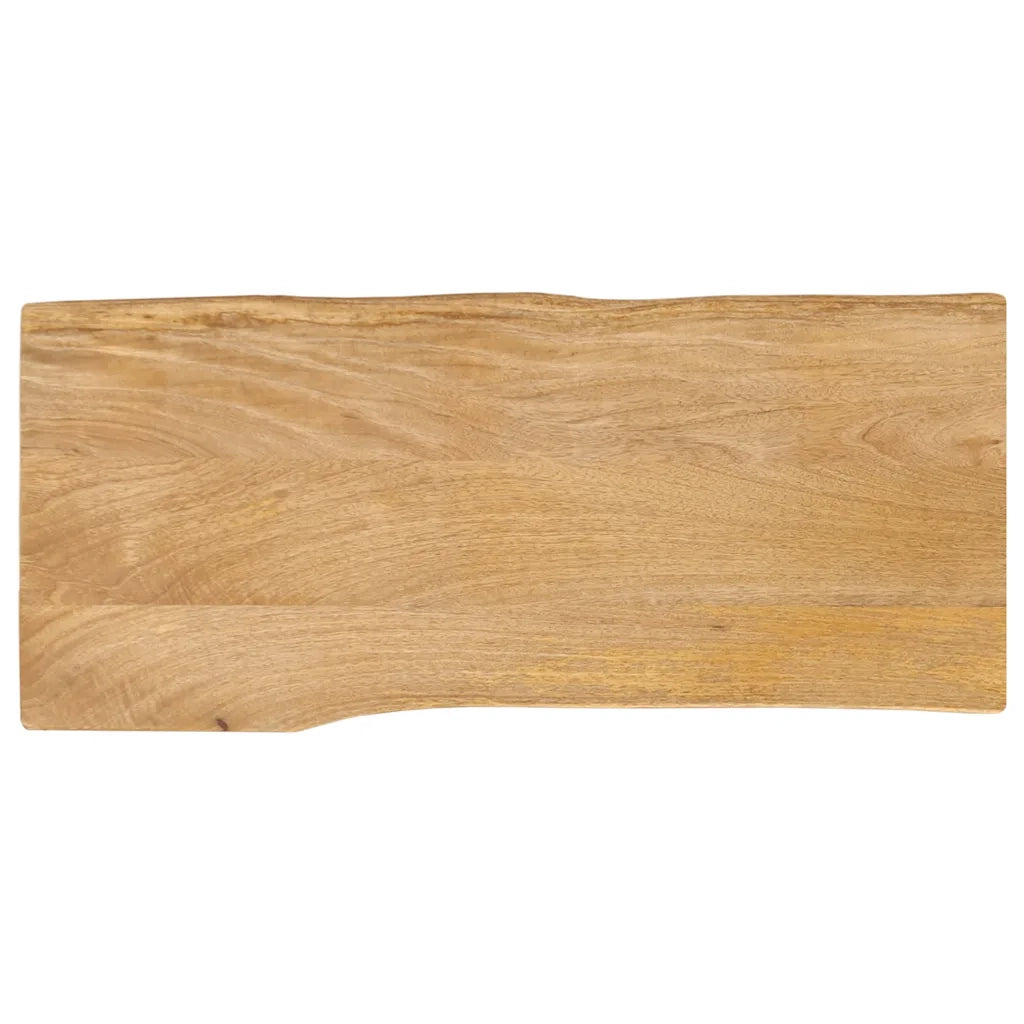 Piano Tavolo 90x40x2,5 cm Bordi Vivi in Legno Massello di Mango