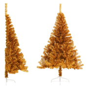 Albero di Natale Artificiale a MetÃ  con Supporto Oro 120 cm PVC