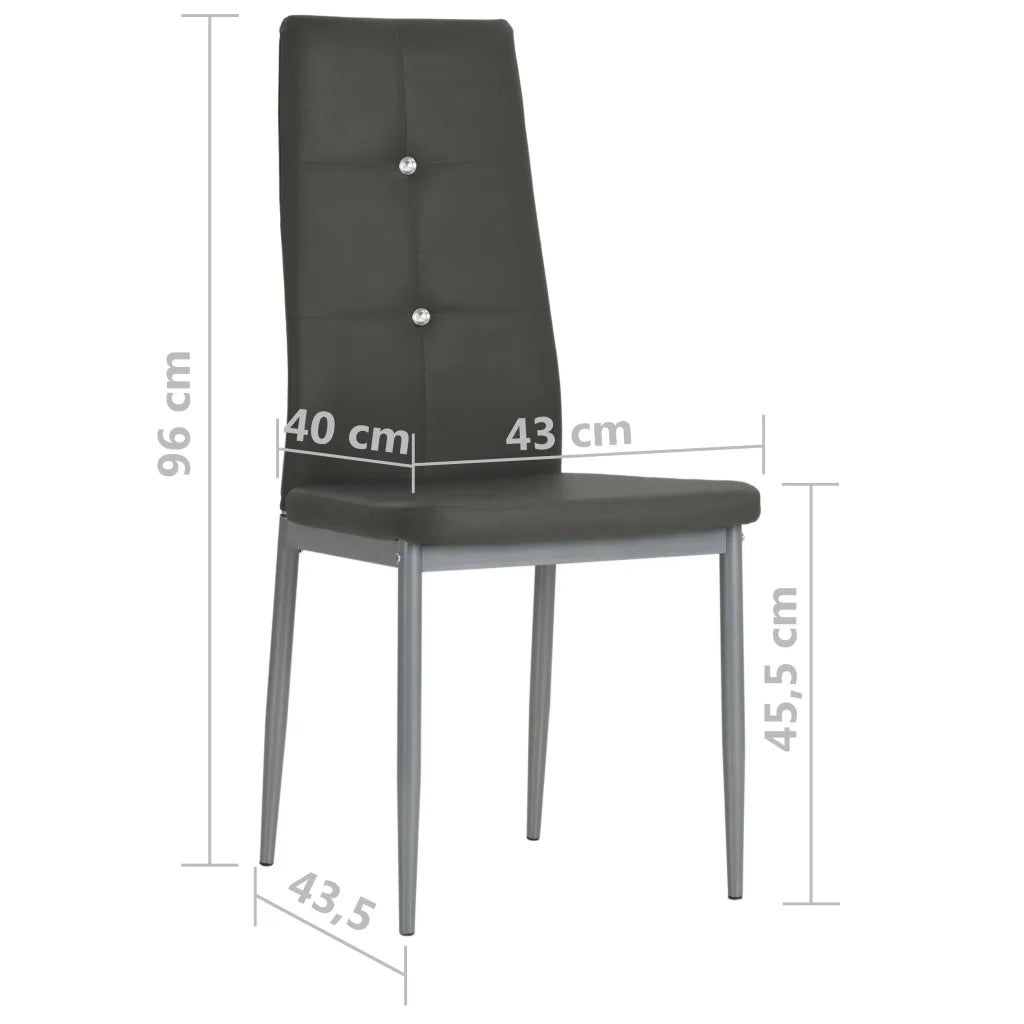 Sedie da Pranzo 4 pz Grigie in Similpelle 246186