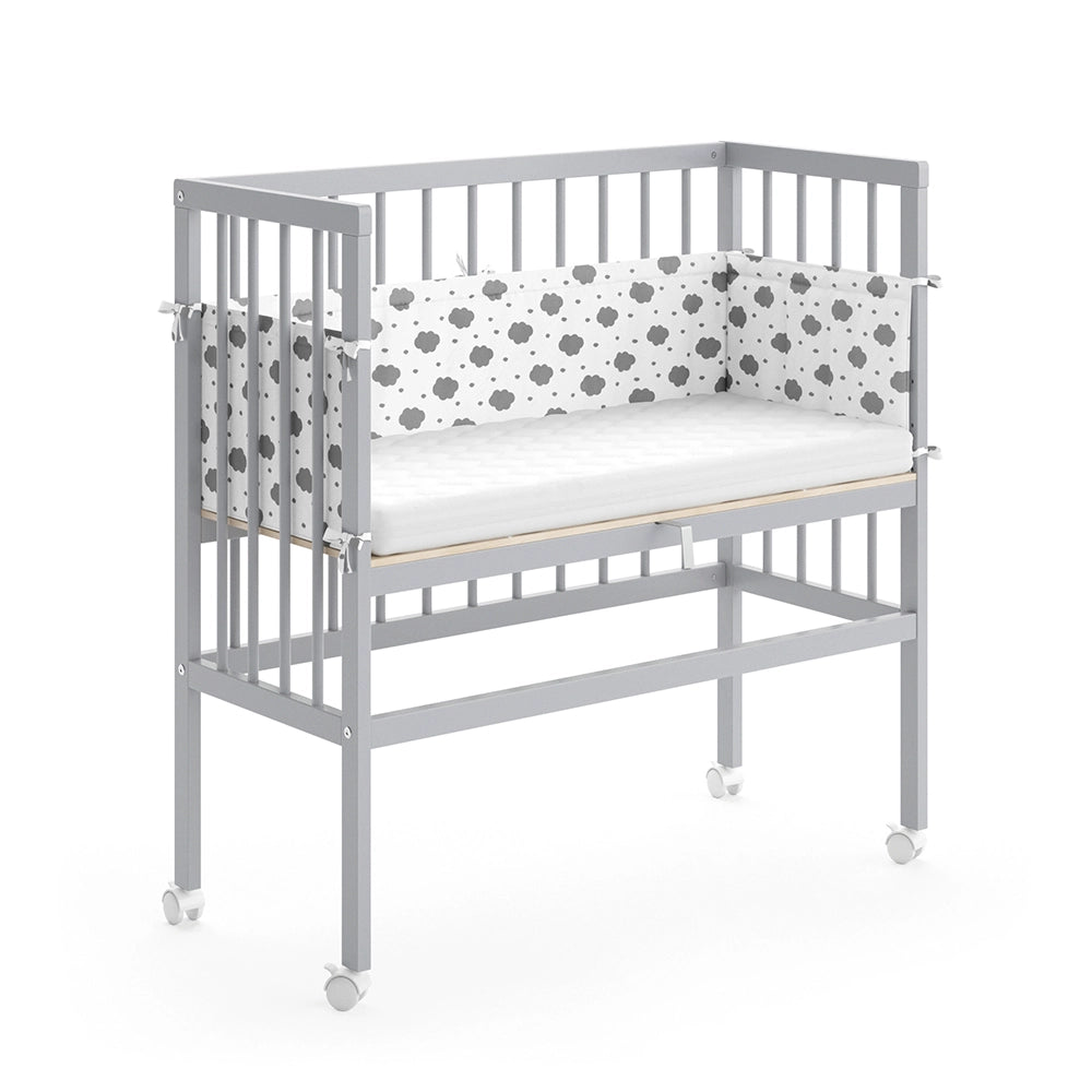 Vitalispa Lettino da attaccare al letto Grigio 94 x 90 cm 1 binario laterale