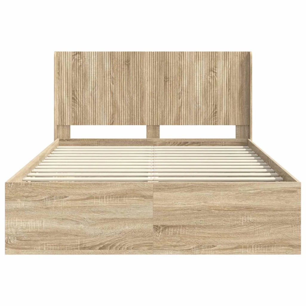 Struttura del letto con stoccaggio e testata Rovere Sonoma 3413871