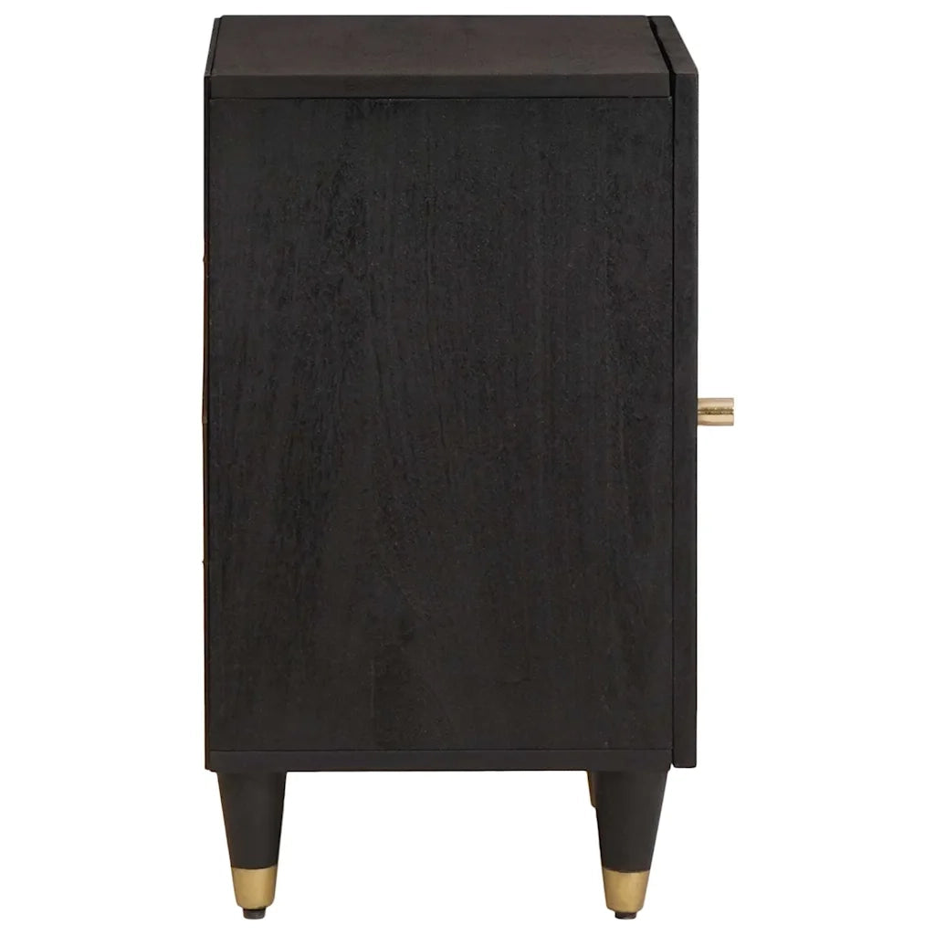 Mobile da Bagno | Armadio da bagno Nero 38 x 33 x 58 cm Legno di mango massello