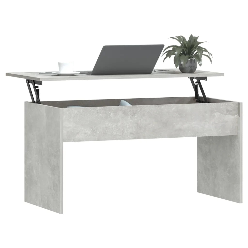 Tavolino Grigio Cemento 102x50,5x52,5 cm in Legno Multistrato 809633