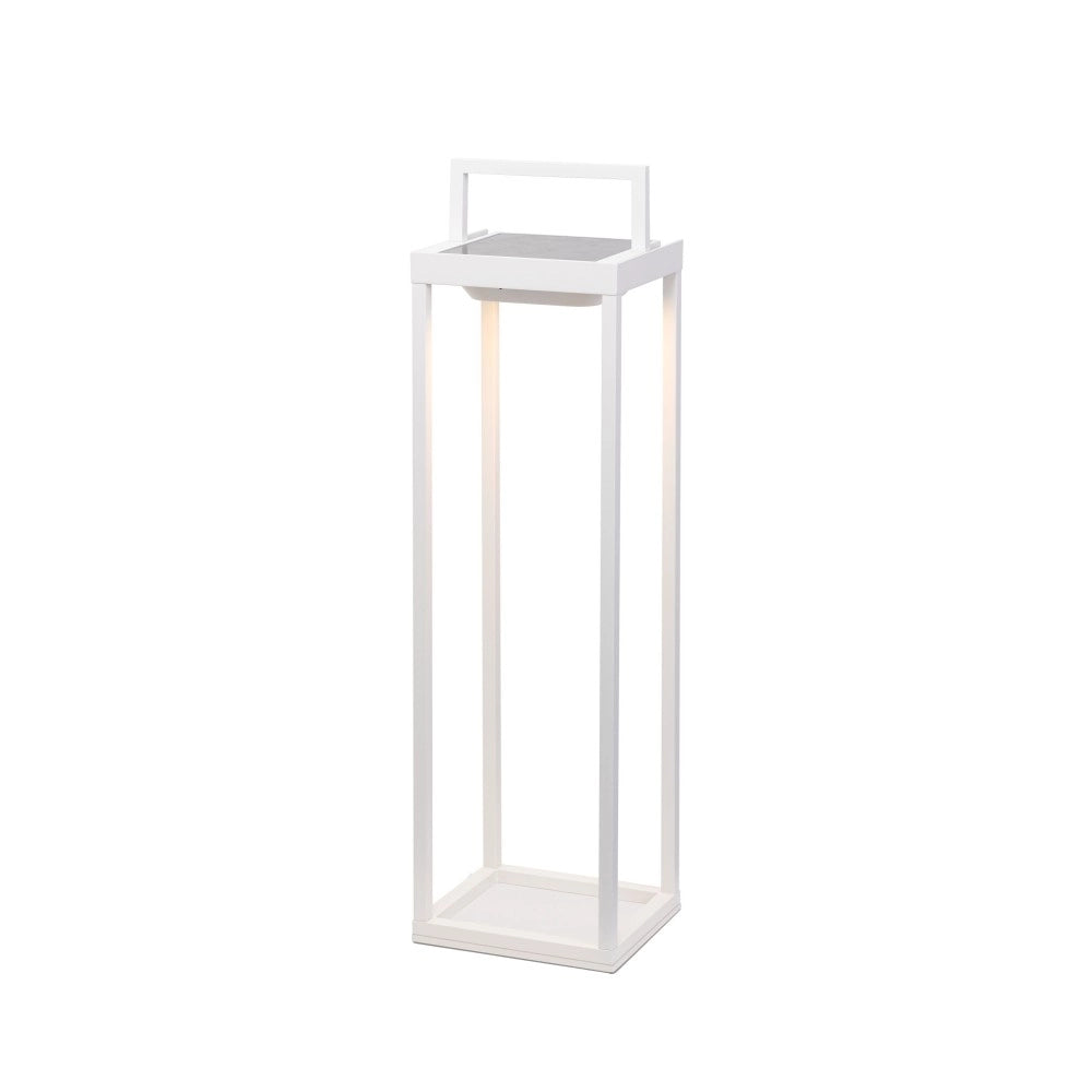 Zafferano - Lanterna Home solar 2 a led 56,4cm - Lampada da parete e da tavolo 2W con batteria e sensore crepuscolare - Bianca