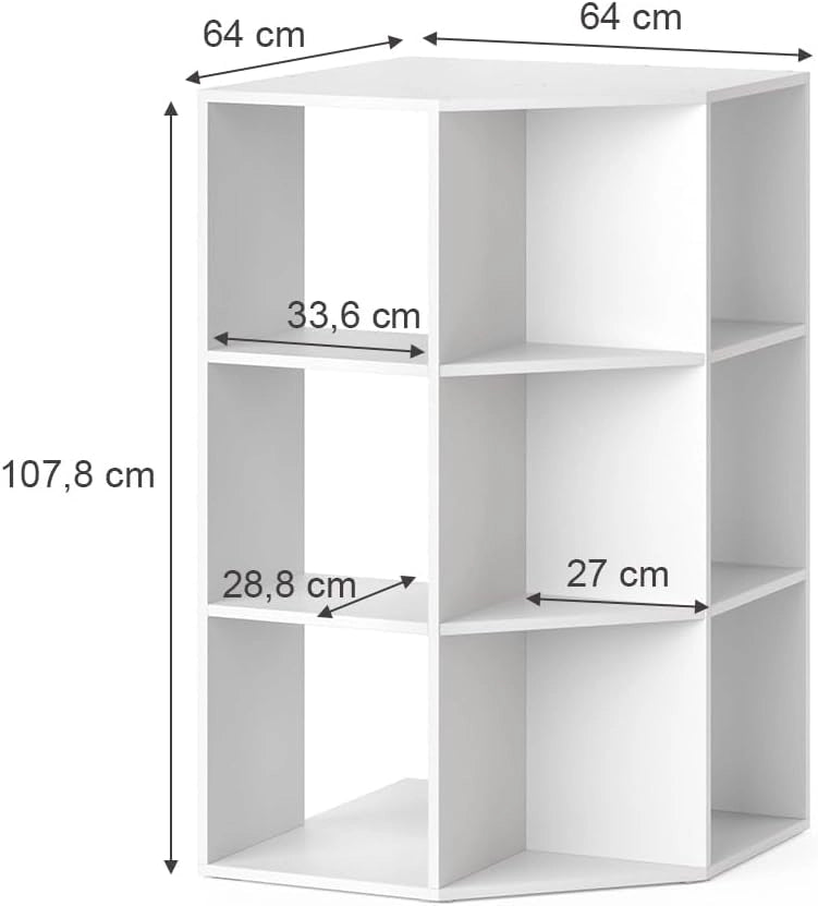 Scaffale per bambini Luigi, Bianco, 64 x 107.8 cm, combinabile per riporre giocattoli e libri