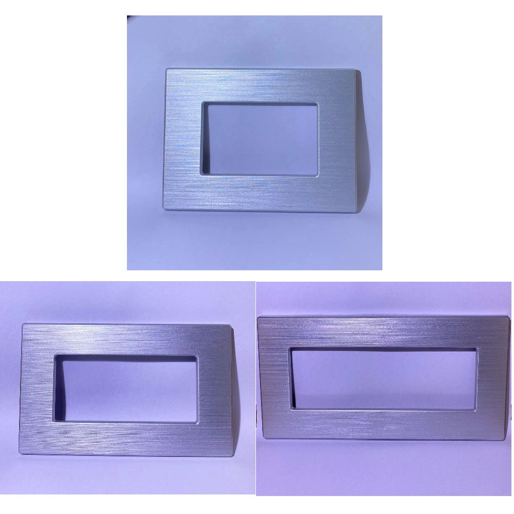 Trade Shop - Placca Dynamic 3 4 6m Tecnopolimero Satinato Argento Compatibile Bticino Axolute -