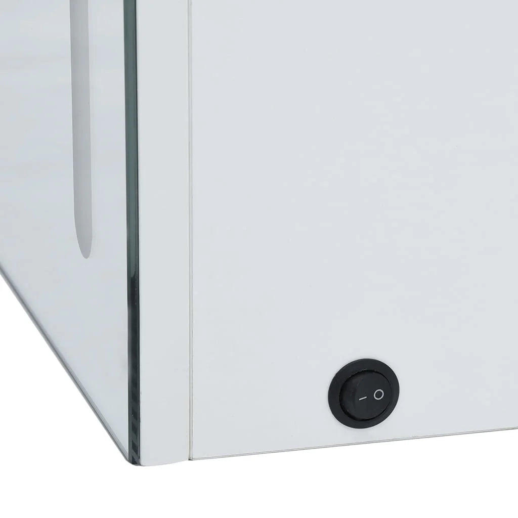 Mobiletto da bagno con specchio LED 60 x 14 x 62 cm bianco e argento 02_0006566