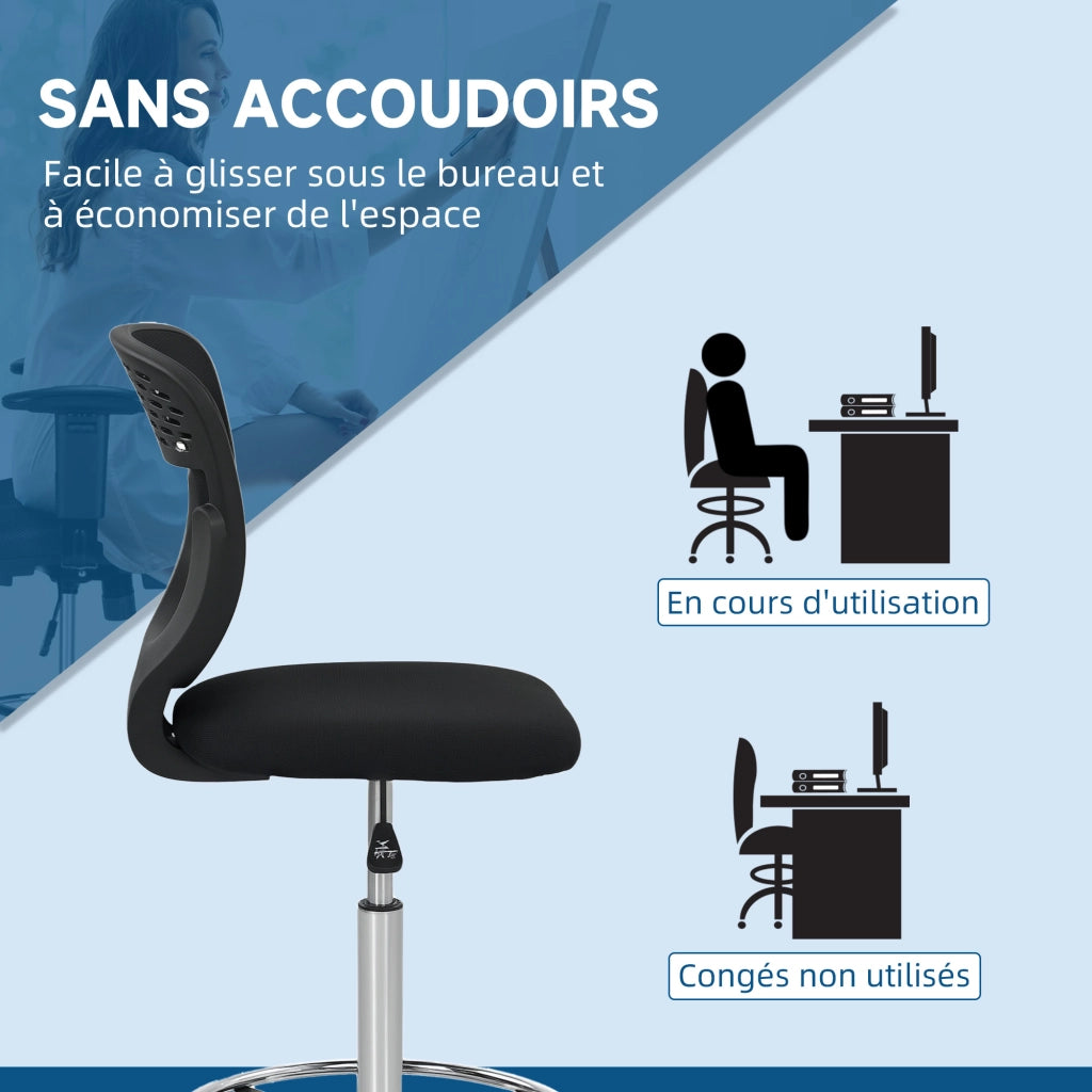 Sedia da ufficio ergonomica in rete ¨C zephmum ¨C nero, regolabile, 59x59x106-126 cm