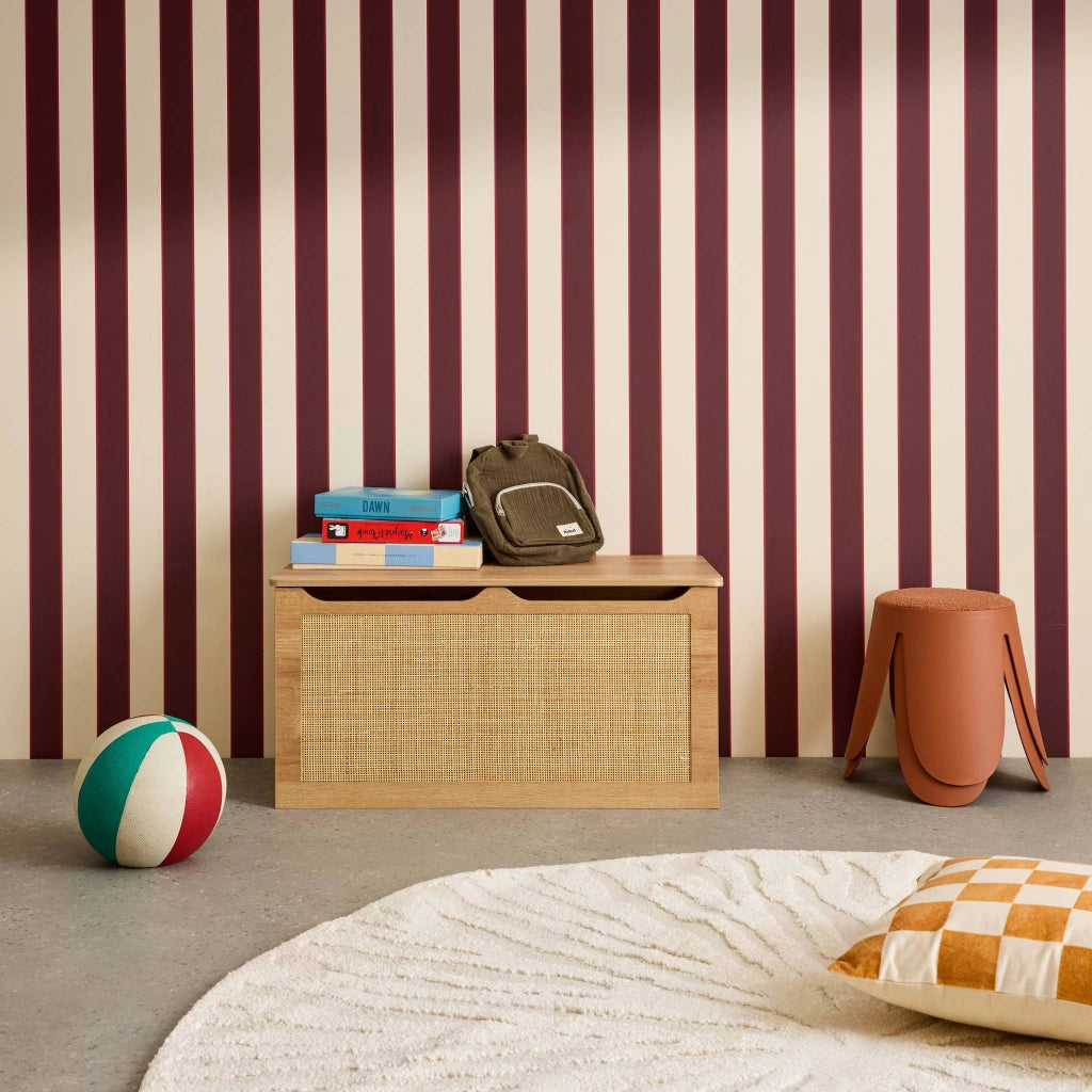Scatola per giocattoli in legno per bambini, marrone naturale