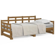 Letto singolo | Letto per adulti | Dormeuse Estraibile Ambra Legno Massello di Pino 2x(90x190)cm