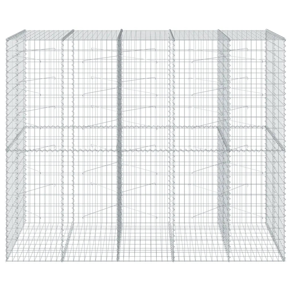 Cesto Gabbione con Copertura 250x100x200 cm in Ferro Zincato