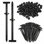 50 Fascette Nylon Auto + Clip Rivetto a Bottone Autobloccanti Fissaggio Paraurti