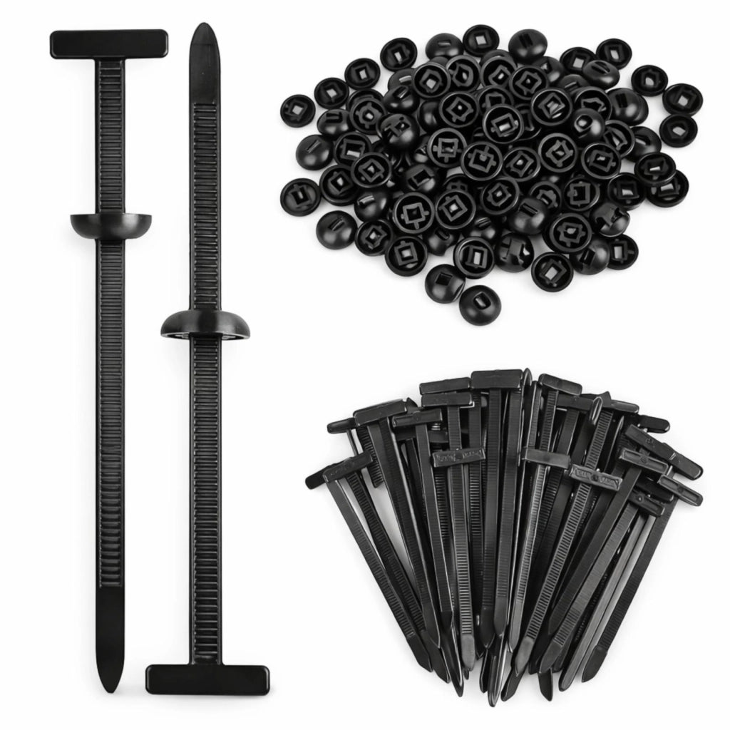 50 Fascette Nylon Auto + Clip Rivetto a Bottone Autobloccanti Fissaggio Paraurti