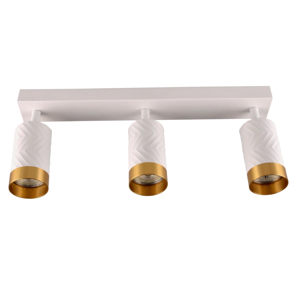 Plafoniera/Applique 3 luci bianco oro GU10 Arras Polux