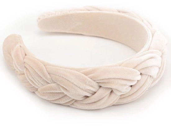Banda per capelli in velluto - Banda per capelli intrecciata - Banda per capelli ampia e annodata - Stile vintage - Tela di nylon soffice - Adatta per tutti gli stagioni