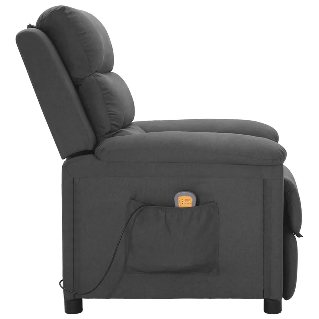 Poltrona Massaggiante | Sedia Relax Grigio Scuro in Tessuto