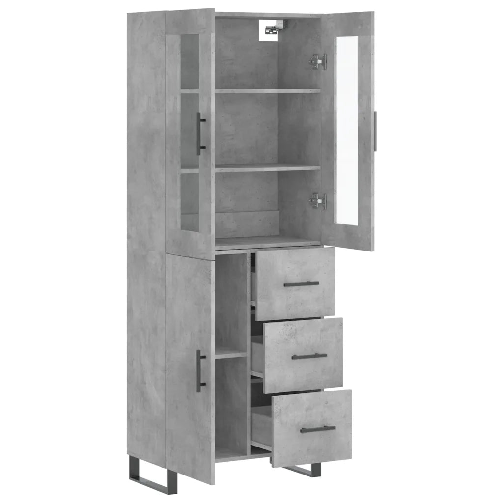 Credenza Grigio Cemento 69,5x34x180 cm in Legno Multistrato 3198493