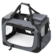 Borsa per il trasporto di cani trasportino pieghevole per gatti 70 x 52 x 52 cm grigio 12_0001243