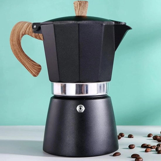 Moka Pot 6 Coppe/10oz Cucina Espresso Maker - Guida di Utilizzo per il Camping - Percolatore di Caffè Cubano - Zucchero Greco Caffettiera