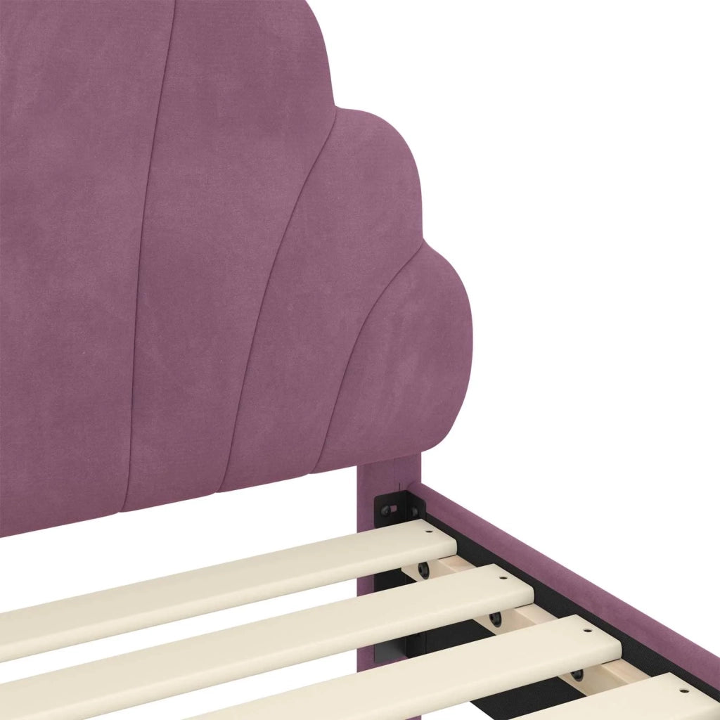 Struttura letto bambini con testata Viola 90 x 200 cm Velluto 42011166