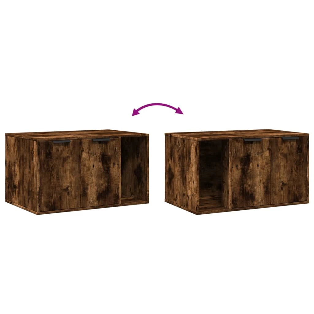 Mobiletto per lettiera per gatti in legno ingegnerizzato marrone 02_0043316