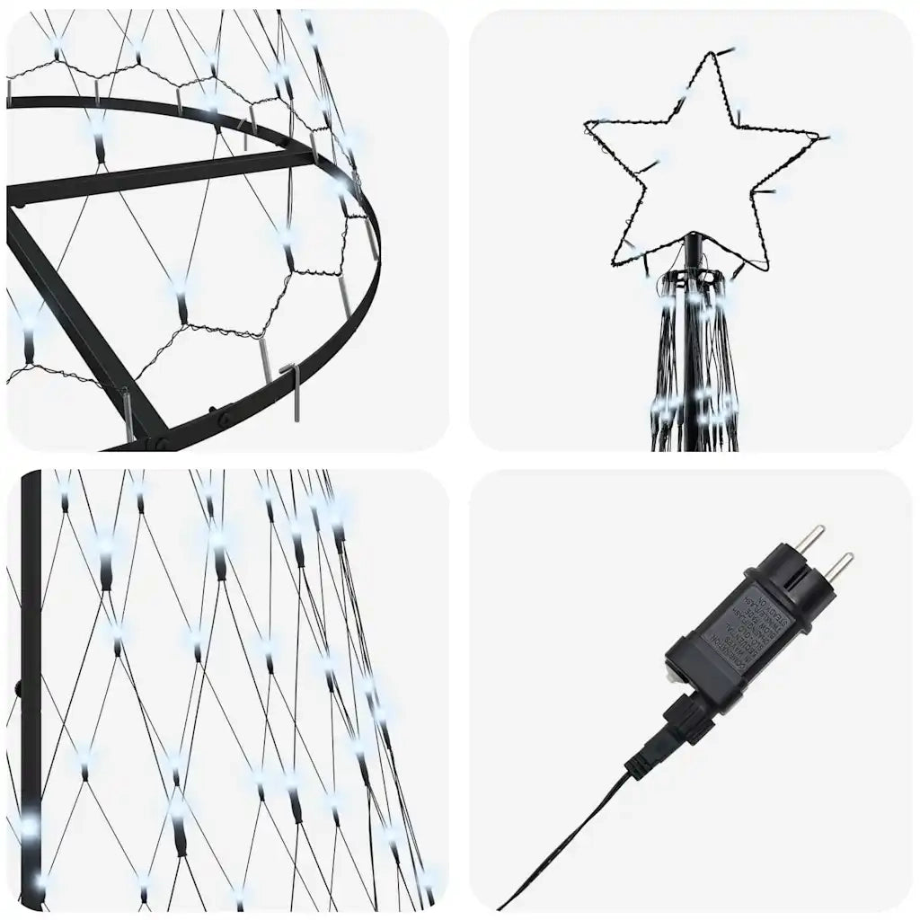 Albero di Natale LED con 295 LED Bianco freddo 250 cm Metallo 42018784