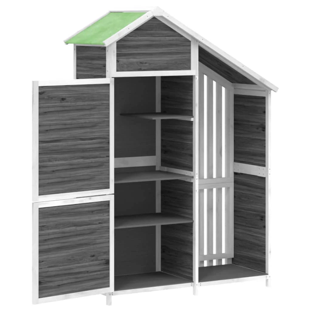 Casetta da giardino ripostiglio capanno per attrezzi robusto ripostiglio per utensili 120 x 53,5 x 170 cm legno massello di pino grigio 02_0022414