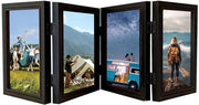 Scatola Fotografica in Legno 10 x 15 cm per 4 Foto, Collage 3D, Vetrata, Pieghevole, Nero