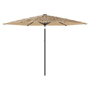 Ombrello | Parasolne Giardino LED e Palo in Acciaio Marrone 288x288x225cm