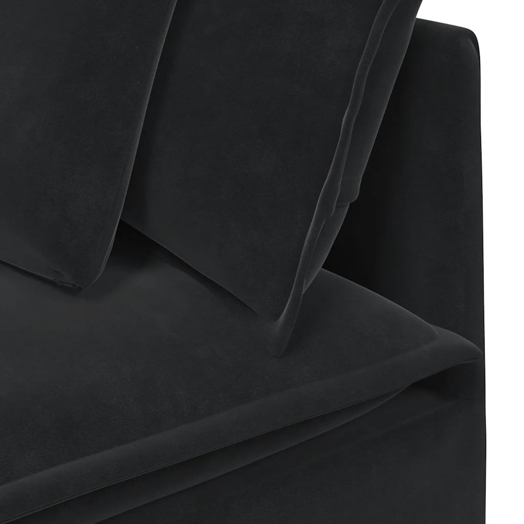 Modulo Angolare Divano Modulare con Cuscini Nero 100 cm CFW2942426