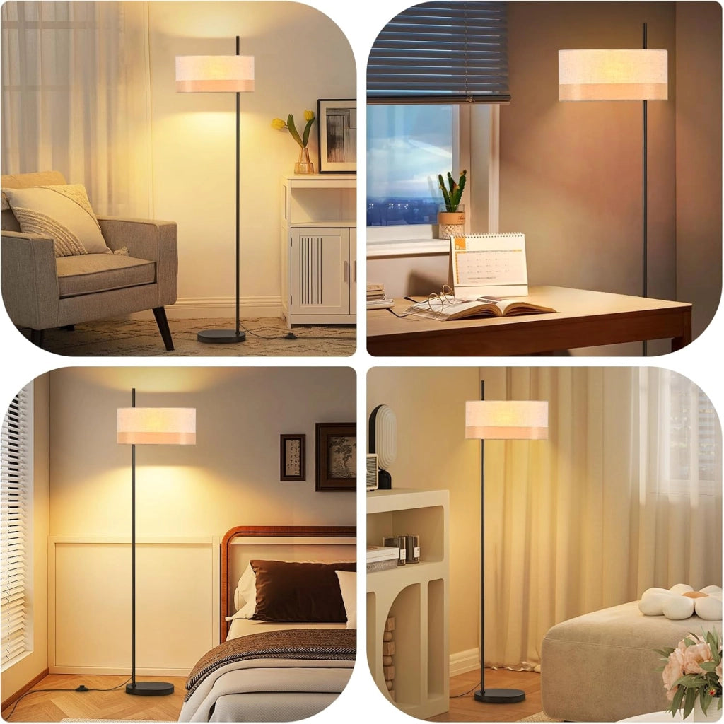 ZMH Lampada da terra vintage 1 luce E27 interruttore pedale per soggiorno