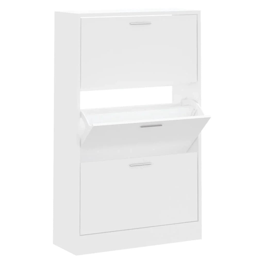 Scarpiera mobile contenitore per scarpe mobile per ingresso/corridoio/soggiorno 63 x 24 x 103 cm legno ingegnerizzato bianco 02_0021493